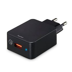 Hama – Caricabatterie rapido USB A, QC 3.0, 19,5 Watt, nero
