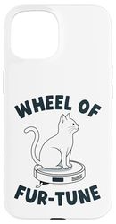 Wheel Of Fur-Tune Cat On Robot Vacuum Cleaner Cat Case for iPhone 15
