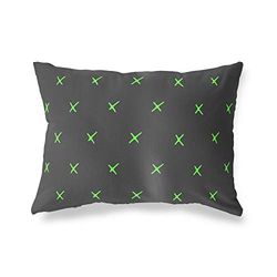 BonaMaison Fundas para Cojínes, Verde Neón-Humo Funda de Almohada para Sofá Coche Silla Oficina Cama Decorativa Moderna Decoración del Hogar, 45x60 Cm - Diseñado y Fabricado en Turquía