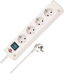 Brennenstuhl Bremounta extensão de tomadas com 4 tomadas de corrente para instalação e fixação (cabo de 1,5 m, montável, com interruptor) branco