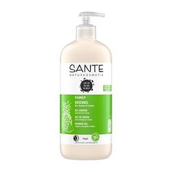 SANTE Naturkosmetik Gel de ducha refrescante con aroma a cítricos, cuidado de ducha hidratante para pieles flexibles de tamaño familiar, con piña orgánica y lima, gel de ducha familiar, 1 x 950 ml