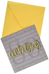 Perleberg 7782007-2 - Tarjeta de felicitación de 80º cumpleaños (15 x 15 cm), diseño con texto en inglés