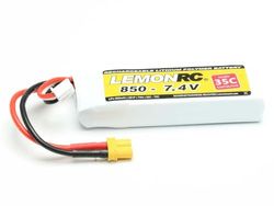 LemonRC - Batteria per modellismo (LiPo), 7,4 V, 850 mAh, numero celle: 2 35 C, custodia morbida XT30