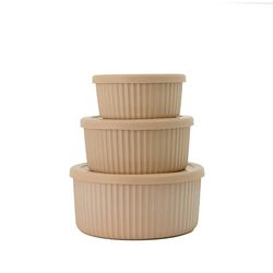 Chic.Mic Bioloco plant deluxe skålset ökeni färgen öken,tillverkad av PLA-plast, mått: 5 x 12 cm, 6 x 14 cm, 7 x 15,5 cm, BPDT700