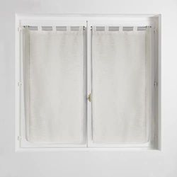Douceur d'Intérieur Haltona - par reto com presilhas, efeito linho, tecido altona, poliéster, natural, 90 x 60 cm
