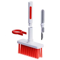 Hagibis Cleaning Soft Brush Keyboard Cleaner 5-in-1 Multi-Function Computer Cleaning Tools Kit Corner Gap Duster Keycap Puller Remover Multi Brush for PC Laptop Airpods Pro Camera Lens (Red)