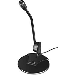 Speedlink PURE Desktop Voice Microphone Microfono da Tavolo per PC, 3.5mm, per Chat e Registrazioni Vocali, Nero