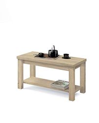 Muebles Pitarch Artik Nougat tafel, spaanplaat en melamine, hoge dichtheid, 48 x 90 x 45 cm