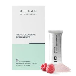 Dlab- PRO-Collagène Peau Neuve Framboise 28 Sticks, 3701026312548
