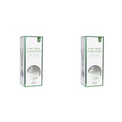 Airpure Reed Diffuser - Lime, Basil and Mandarin 8 x Black Sticks, 100 ml (Pack of 2)