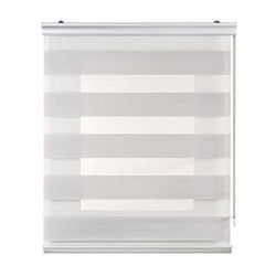 Estores Basic Store Enrouleur de Nuit et Jour pour fenêtres et Portes Finition de qualité Gris Clair 80 x 250 cm