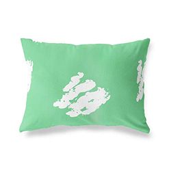 BonaMaison Petrol Groen-Wit Decoratieve Kussensloop, Kussenhoezen Bank, Decoratieve Kussenhoesjes, Kussensloop; Sofa, Slaapkamer, Kantoor, Auto 45x60 Cm - Ontworpen en vervaardigd in Turkije