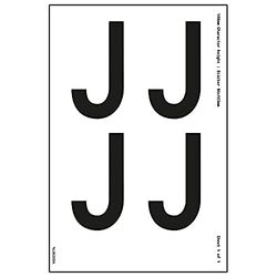 One Letter Sheet - J - Altezza caratteri 54 mm, 300 x 200 mm, vinile autoadesivo