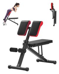VEVOR Banco de Pesas Multifuncional para Entrenamiento de Cuerpo Completo, Banco de Hiperextensión con Silla Romana, Equipo Ajustable y Plegable de 150 kg para Entrenamiento de Espalda, Brazos