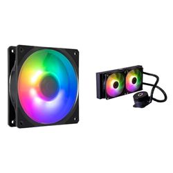 Ventola per Radiatore Cooler Master Mobius 120P ARGB, Design Ring Blade (PWM), Cuscinetto Dinamico ad Anello + Cooler Master MasterLiquid 240L Core ARGB Dissipatore a Liquido per CPU