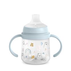Suavinex, Biberon à Anses, Tasse Apprentissage Bébé avec Bec Souple en Silicone, Système Anti-Colique, Gourde Enfant avec Poignées, Antifuites, Passe au Lave-Vaisselle, +6 Mois, 150 ml, Bears Bleu