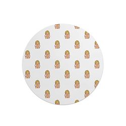 Questo Casa, Round Digital Printed Mouse Pad, Non-Slip Base, for Office and Home, Diameter:22cm