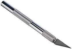 Westcott E-84010 00 Scalpello con impugnatura in metallo e lame sostituibili, 12 cm, argento