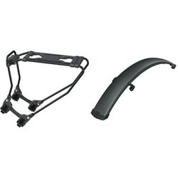 SKS GERMANY Infinity UNIVERSAL pakethållare för eftermontering för varje cykel & SKS GERMANY INFINITY UNIVERSAL MUDGUD 75 stänkskärm (hjulskydd av aluminium/plast), svart