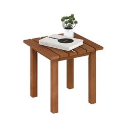 Furinno Tioman Tavolino da esterno in legno massello per patio, tavolino laterale in olio di teak, Naturale