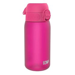 Ion8 Kids Water Bottle, 350 ml/12 oz, Leak Proof, Easy to Open, Secure Lock, Dishwasher Safe, BPA Free, Carry Handle, Hygienic Flip Cover, Easy Clean, Odour Free, Carbon Neutral, Hot Pink