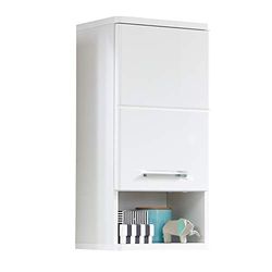 trendteam smart living - hangkast wandkast - badkamer - Monte - opbouwmaat (BxHxD) 37 x 76 x 28 cm - kleur wit hoogglans - 195650101
