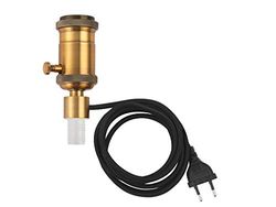 Douille variateur vintage en laiton vieilli pour bouteilles E27 avec câble noir de 2 mètres, idéal pour l'éclairage décoratif.