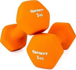 Athlyt - Neopreen haltergewichten, 2 x 5 kg, zwart