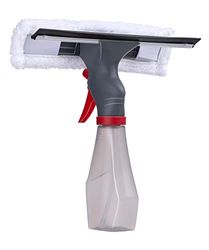 Dirt Devil Limpiador de Ventanas 3 en 1 con función de pulverización, Extractor de Ventanas, paño de Limpieza y Recipiente, 240 ml, Gris/Rojo