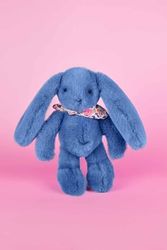 LAPIN FLEURETTE - Bleu 25 cm