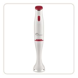 LITTLE BALANCE 8703 Easy Soupe, Mixeur plongeant pour les soupes, smoothies, sauces, compotes et aliments pour bébé, Anti-éclaboussures, 400 W, Blanc/Rouge