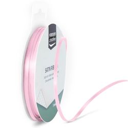 Vaessen Creative Fita de raso, rosa pastel, 3 mm x 10 m