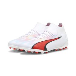 PUMA Ultra Pro MG, Zapatillas de fútbol Hombre, Blanco Black Fire Orchid, 44 EU