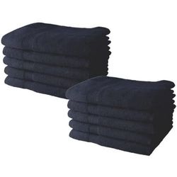 TODAY Lot de 10 Serviettes de Toilette 50x90 cm 100% Coton - Navy