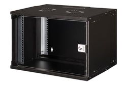DIGITUS Armadio di rete - Rack 19 pollici 7 U - non montato - montaggio a parete - profondità 400 mm - profondità utile 327 mm - Capacità di carico 60 kg - porta in vetro - serie SOHO Pro - nero