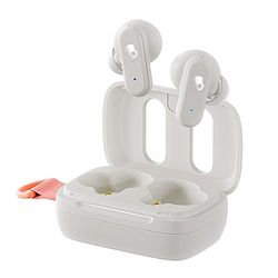Skullcandy Dime 3 är ett par trådlösa in-ear-hörlurar med 20 timmars batteritid, mikrofon, och de fungerar med iPhone, Android och Bluetooth-enheter - Vit