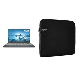 MSI Prestige 14Evo A12M-055IT Notebook 14" FHD 100% sRGB, Intel I7-1280P, Intel Iris Xe & Amazon Basics, custodia protettiva per laptop con schermo di 35,5 cm (14-Pollici), Nero