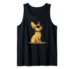 Un disegno di un simpatico cane chihuahua con occhiali da sole Canotta