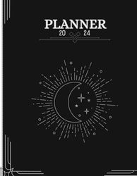 Daily, weekly and monthly planner 2024: Organize your life in detail! 8.25 x 11 inches, flexible cover: Black and White Planner, motivating...: your life in style.