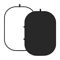 NEEWER Papéis de parede Chromakey, ecrã preto de dupla face e ecrã branco, fundo 2 em 1, dobrável e reversível para fotografia, jogos e transmissão ao vivo, 1,5 m × 2 m (preto/branco)