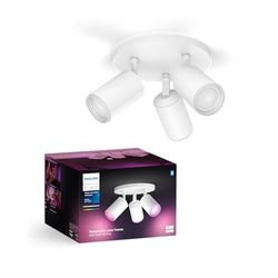 Philips Hue White & Color Ambiance Fugato Spot 3 flg. bianco 3x350lm, dimmerabile, 16 milioni di colori, controllabile tramite app, compatibile con Amazon Alexa (Echo, Echo Dot)