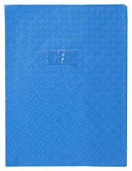 Calligraphe 72412C Un Protège-Cahier Grain Losange Bleu - 24x32 cm - 18/100ème avec Porte-Étiquette - PVC Opaque