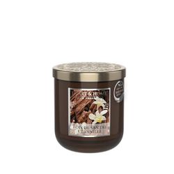 HEART & HOME - Vela perfumada a base de cera natural de soja para el hogar - Tarro pequeño sándalo vainilla - Duración de combustión 30 h - Regalo, decoración y perfume para el hogar