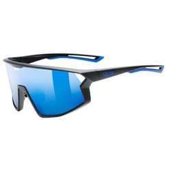Uvex skyryse - lunettes de sport pour adults - forte protection contre les UV - protection à 100% contre les UVA, UVB et UVC - black matt/blue mirror - one size