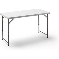 Multifunctionele rechthoekige klaptafel 121 x 61 x 52,5-74 cm in hoogte verstelbaar