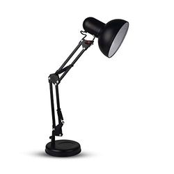 V-TAC VT-7512 Lampada da tavolo corpo nero orientabile con portalampada per lampadine E27 - sku 40341