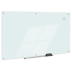 Amazon Basics - Lavagna cancellabile in vetro, bianca, magnetica, 240 x 120 cm, Bianco