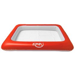Zimpli - Bandeja de brincar insuflável para crianças, mesa portátil para crianças, sensorial perfeito, bandeja de brincar desordenada para areia, lama e água, azul e branco