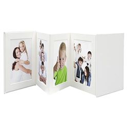Deknudt Leporello Couro branco álbum de fotos e protetor - álbum de fotografia (branco, couro, 8 folhas, 13 x 18 cm, 4 peças, 175 mm)