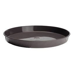 VERDENIA Sottovaso per piante ed erbe aromatiche, in plastica, leggero, stabile, rotondo, in molti colori, struttura in legno, Ø 11 cm, 32 cm, 7244 grafite